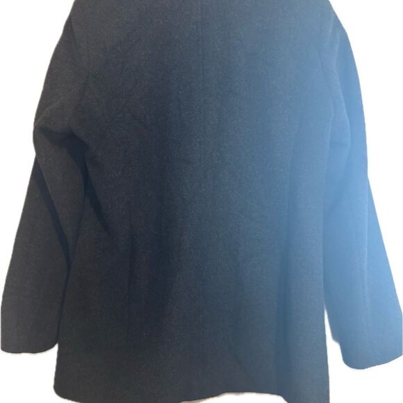 CALVIN KLEIN Wom. oversized Med-Lrg  Charcoal double breasted Wool Blend Peacoat - Picture 3 of 11